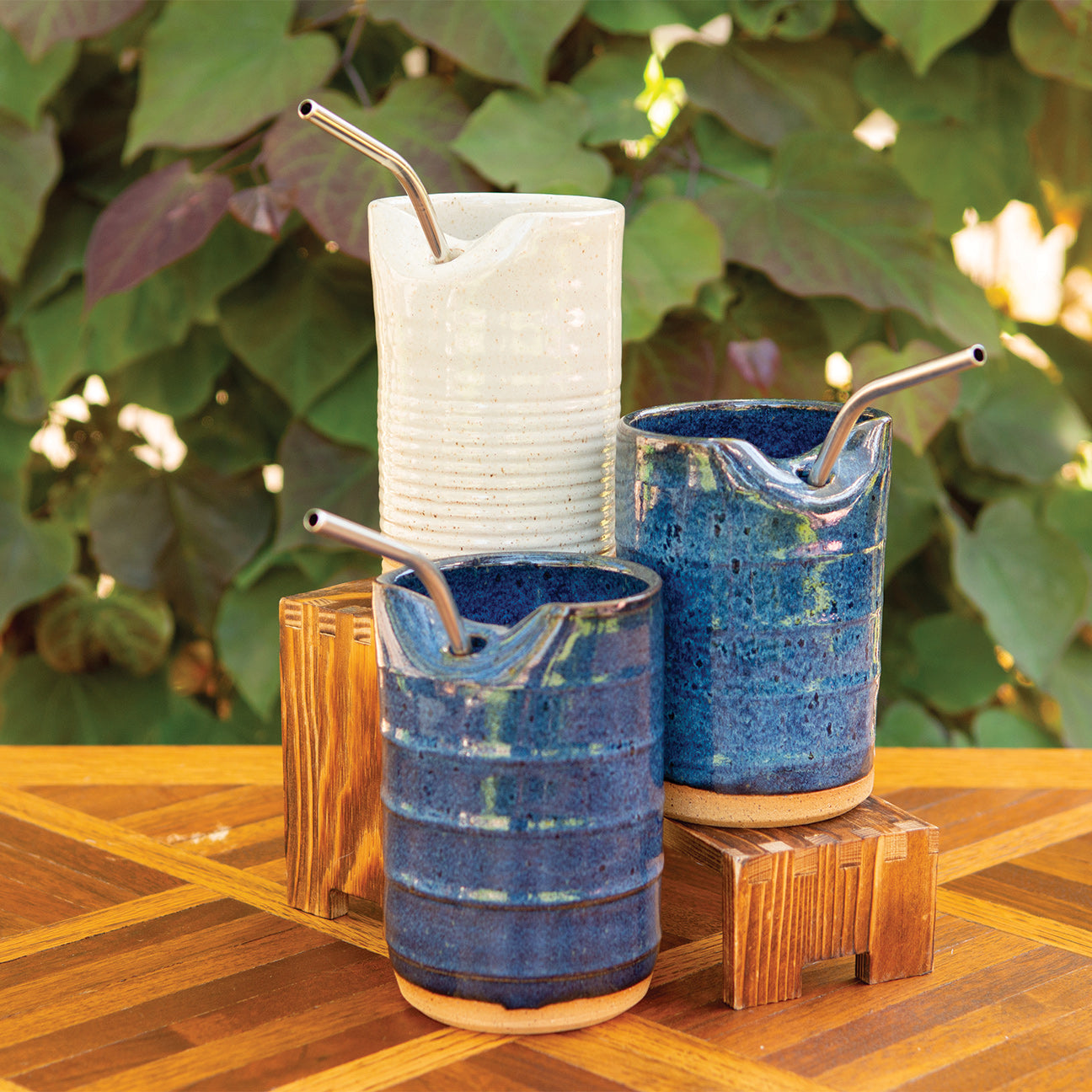 14oz Creamy Tin Can Straw Cup- With Stainless Straw