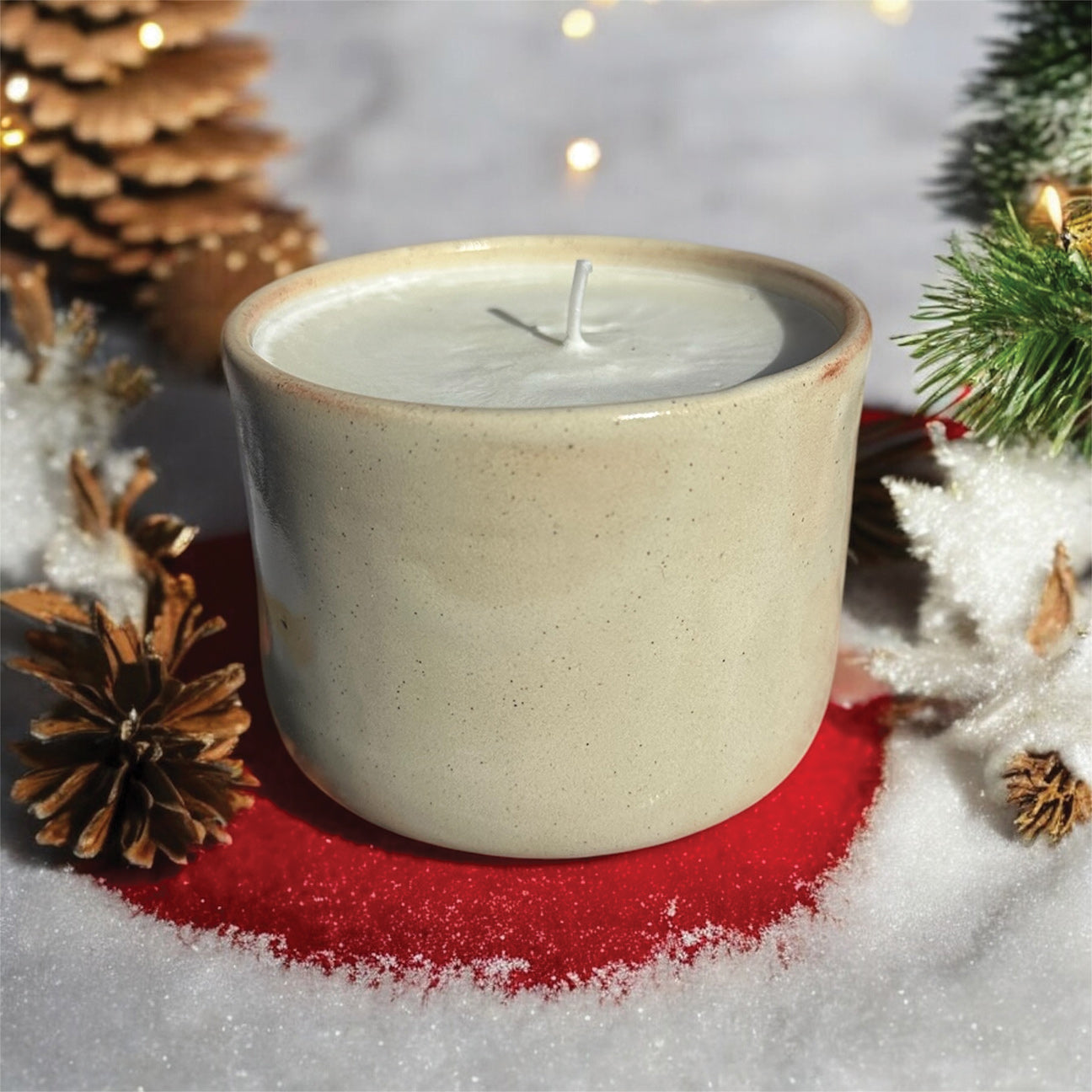 Cream Squat Candle