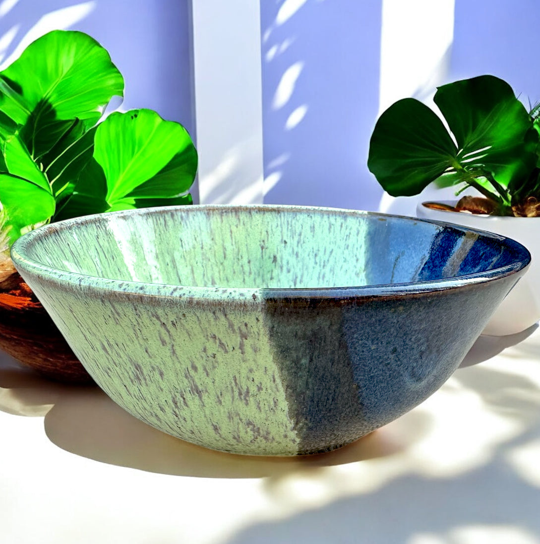 Spearmint Leopard and Denim Bowl