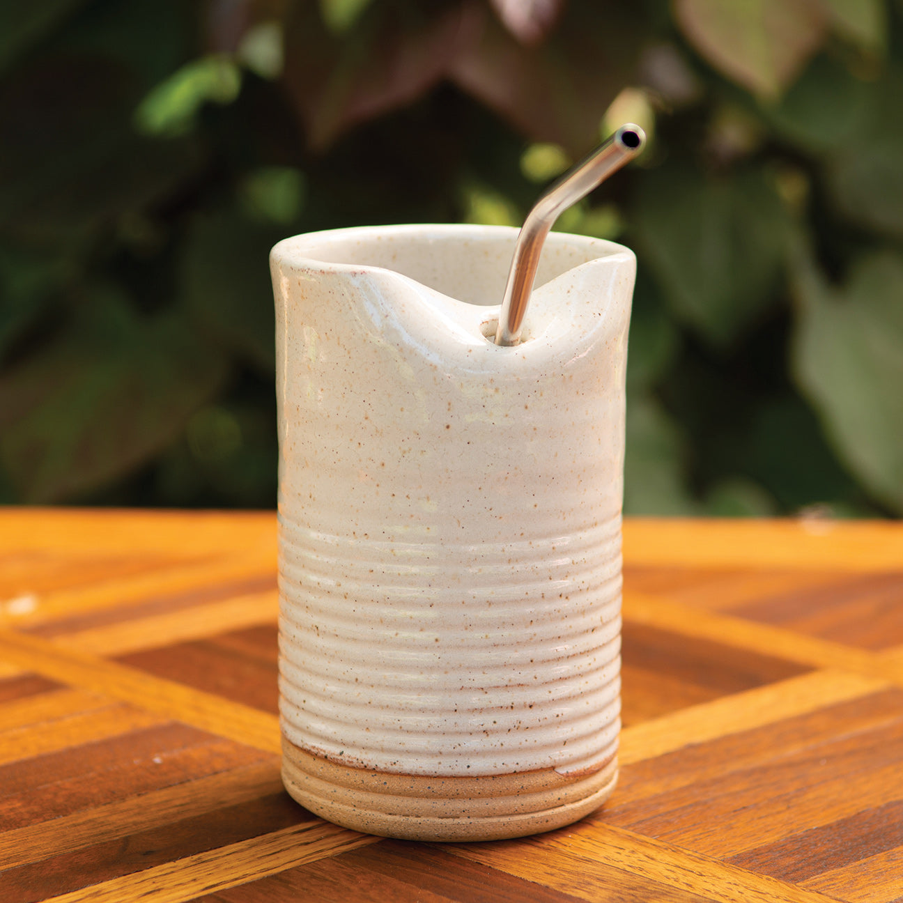14oz Creamy Tin Can Straw Cup- With Stainless Straw