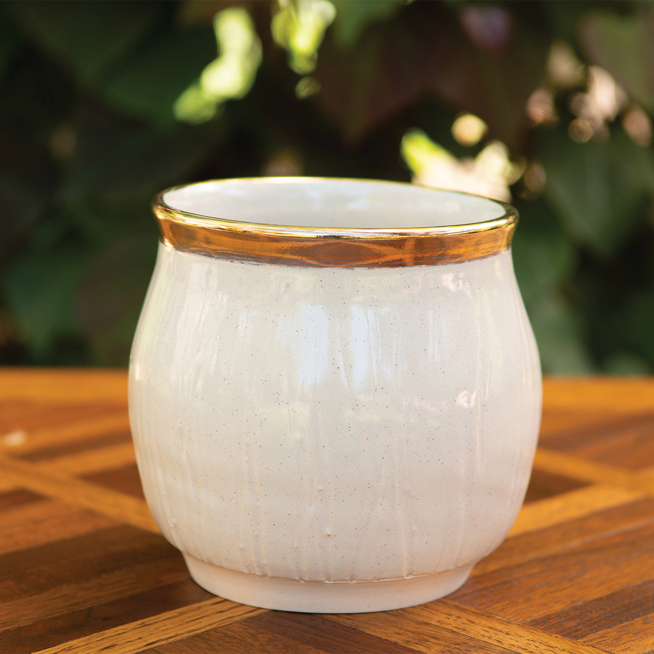 Cream Gold Textured Vase | Handmade Ceramic Vase