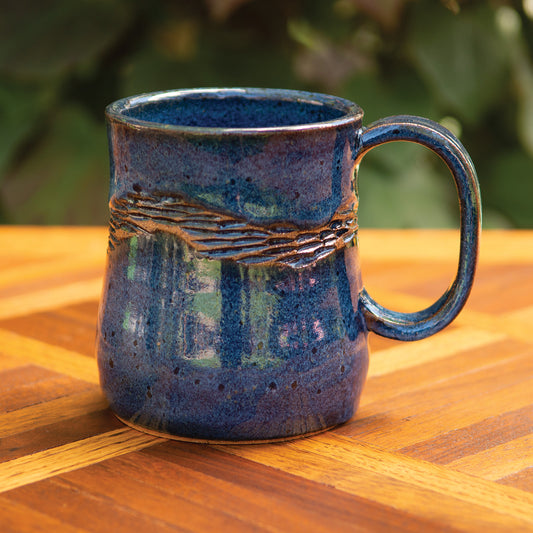 16oz Denim Carved Wave Mug