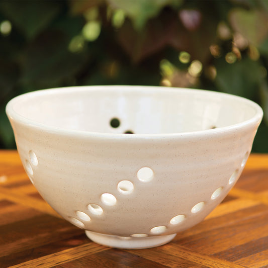 8” Across Spiral Cream Colored Strainer