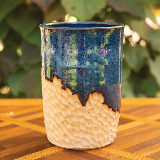5” Across the Opening Carved Beach Vase