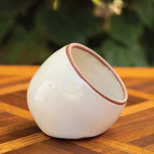 3.25” Cream and Rust Salt Pig