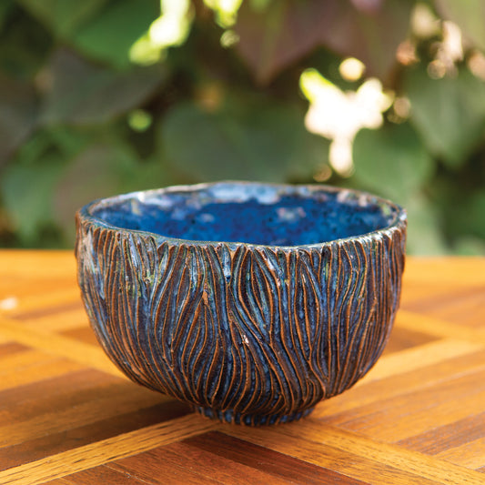 5.5” Across Wonky Carved Denim Bowl