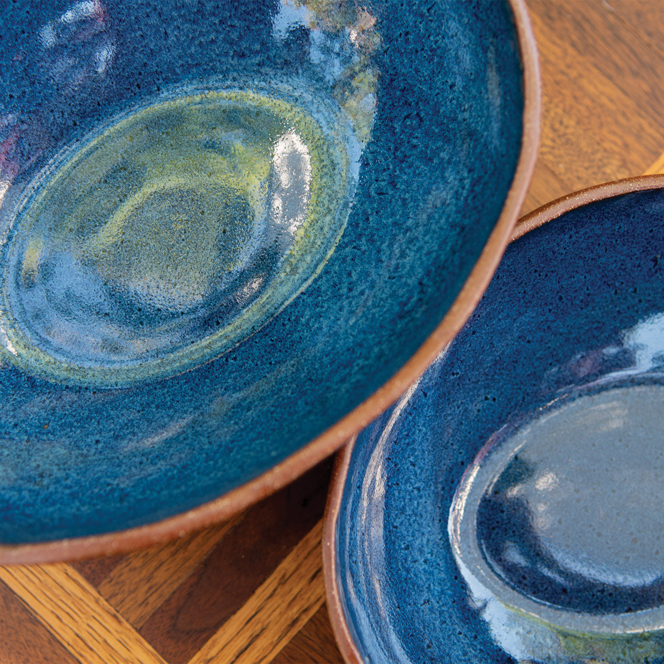 9.5” Denim Carved Wave Bowl