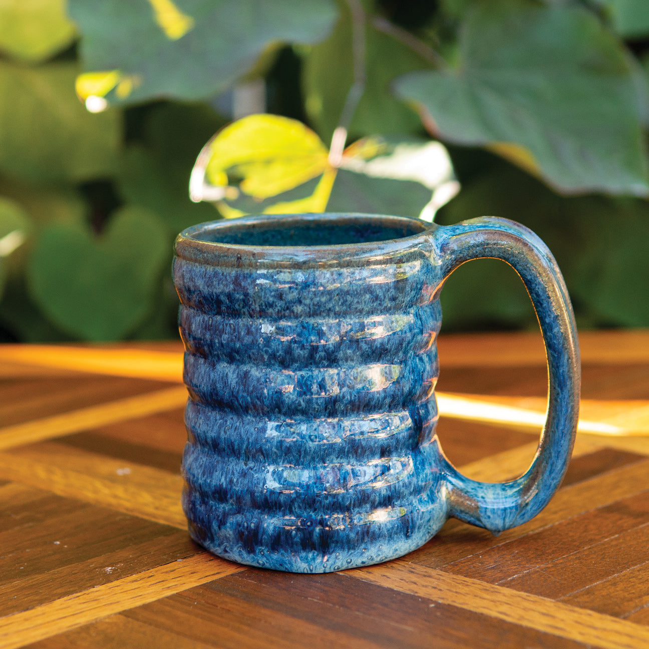 9oz Tall Handle Denim Ribbed Mug