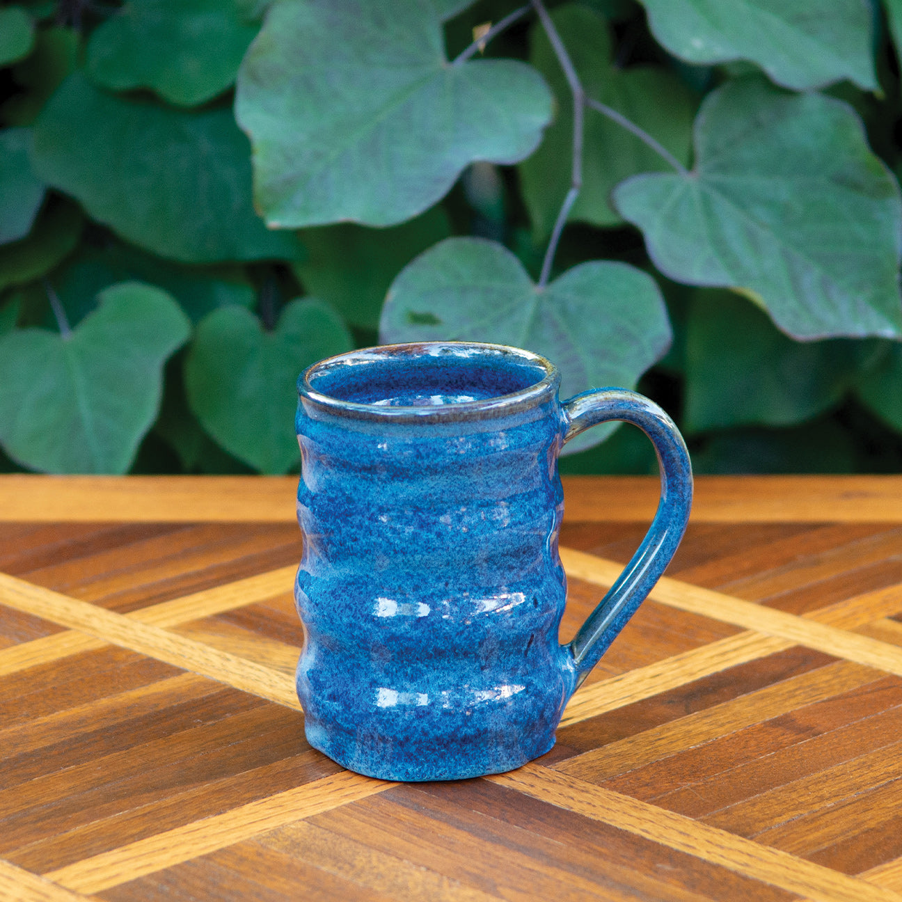 Tall Denim Wide Ribbed Mug