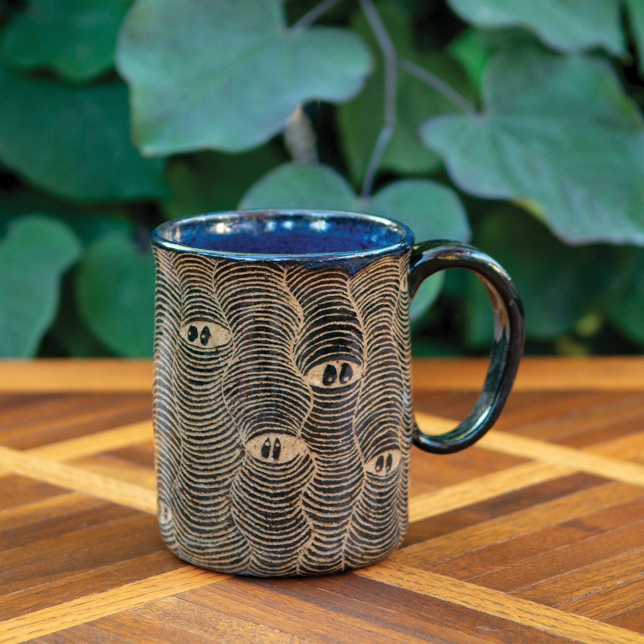 Sgraffito Denim Eyes Mug