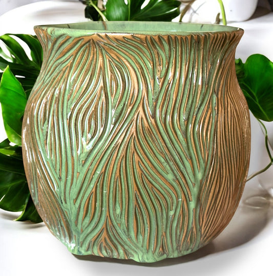 Spearmint Carved Big Vase