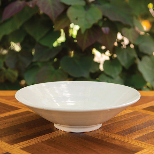 9.5” Cream Wide Mouth Bowl 1