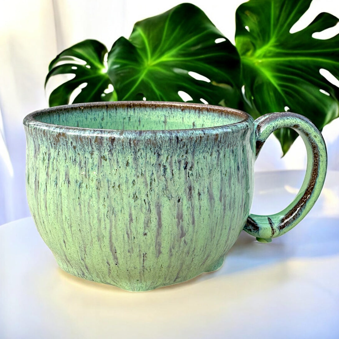 Spearmint Leopard Soup Mug