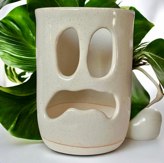 Cream Scared Ghost Votive