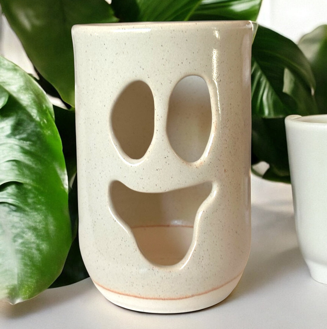 Cream Happy Ghost Votive