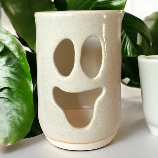 Cream Happy Ghost Votive