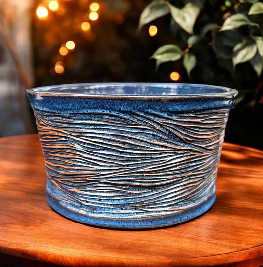Denim Carved Planter