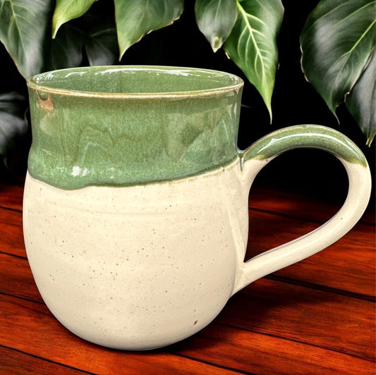 Olan's Green Top Clear Bottom Mug