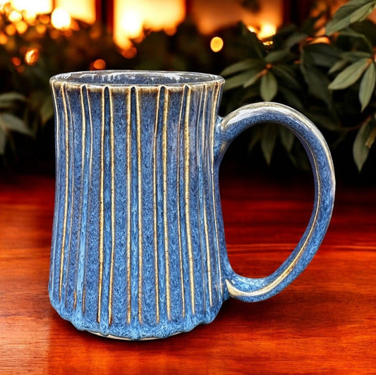 Denim Striped Beaker Mug