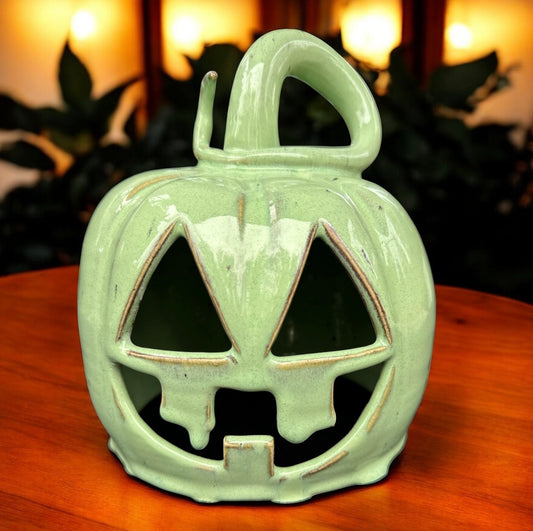 Spearmint Jack-O-Lantern Votive