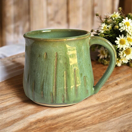 Olan's Green Scored Mug