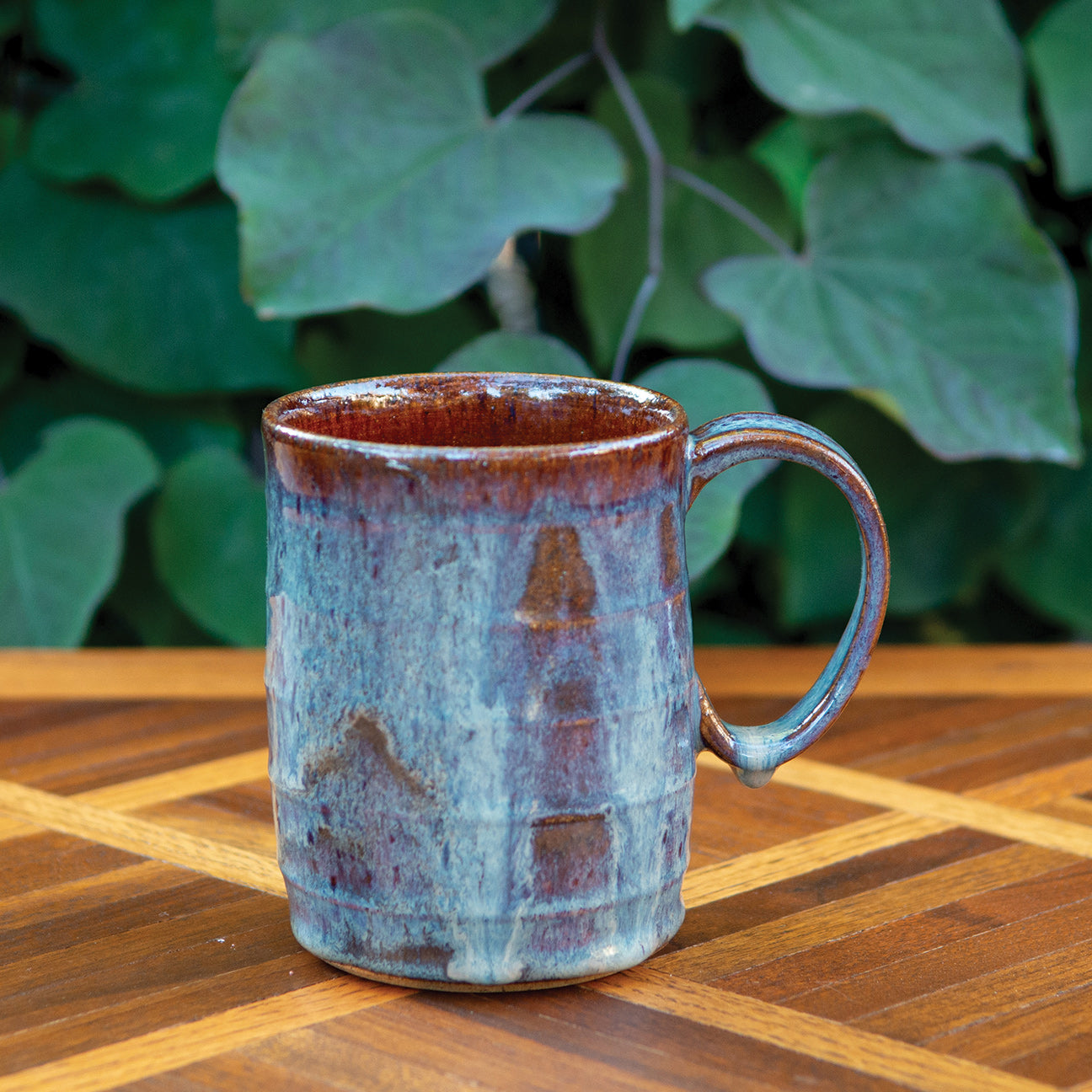 Slate Blue Ribbed Mug