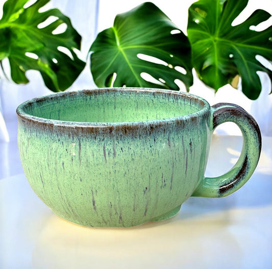 Spearmint Leopard Squat Soup Mug